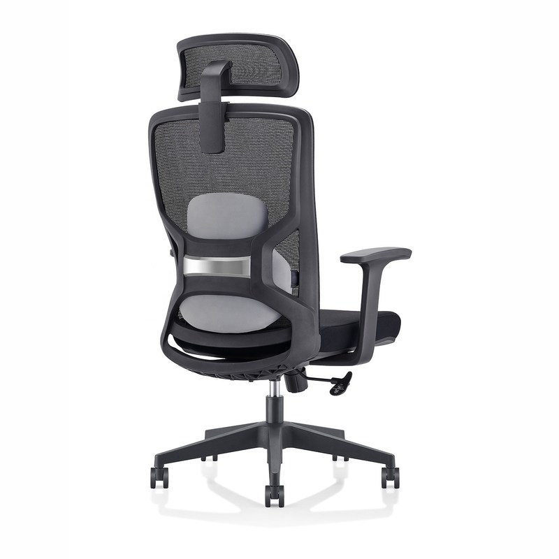 High Black Mesh Fabric Office Chair with Lumbar Support and BIFMA Standard Certificate