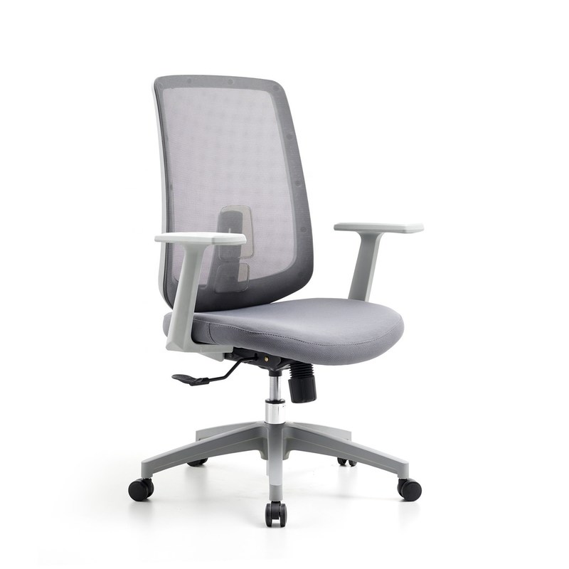 M-062B หลังกลางเก้าอี้สีเทาที่หมุนเป็นเครือ ergonomic executive high back office chair
