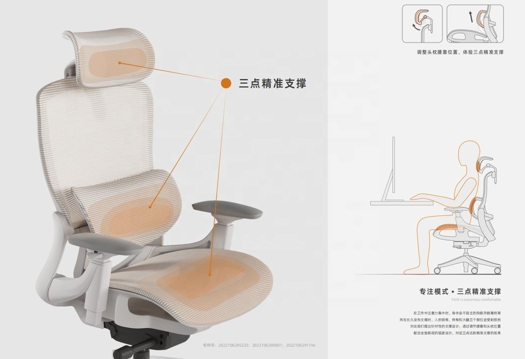 ระบบล็อคลัก-นิ่ง เก้าอี้หัวหน้าหล่อครบ Mesh สําหรับสํานักงาน โรงแรม บ้านและโรงเรียน