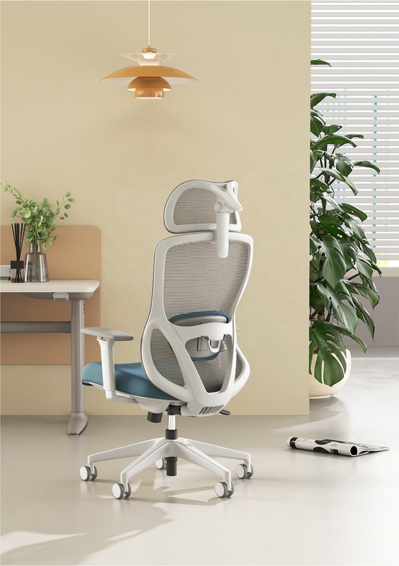 เก้าอี้หมุนที่สามารถปรับได้สูงหลังสํานักงาน พร้อมแขนแขน 3 มิติและหมอนที่นั่งสบาย