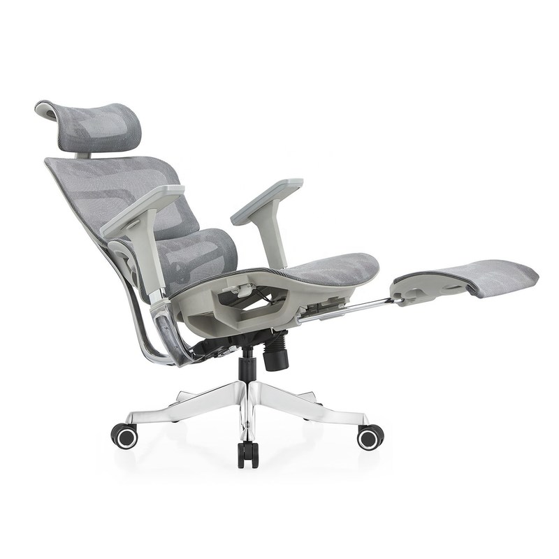 Full Mesh Adjustable Height Gray Office Chair for Easy Movement and Comfortable Work