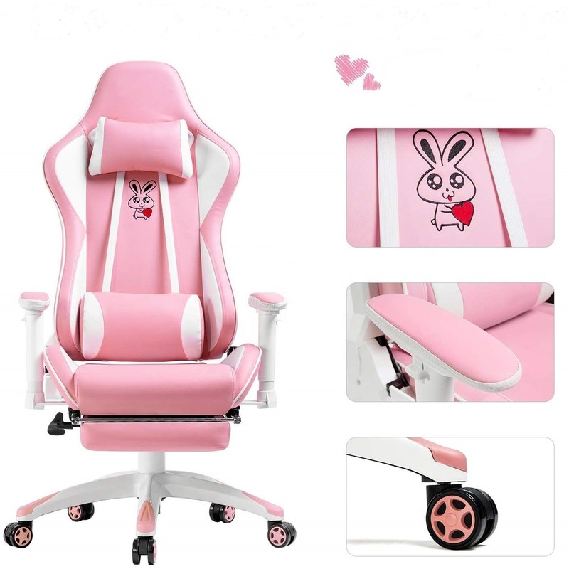 Customized Anji Anime Leather Ergonomic Recliner for Girls' Gaming Comfort and Style