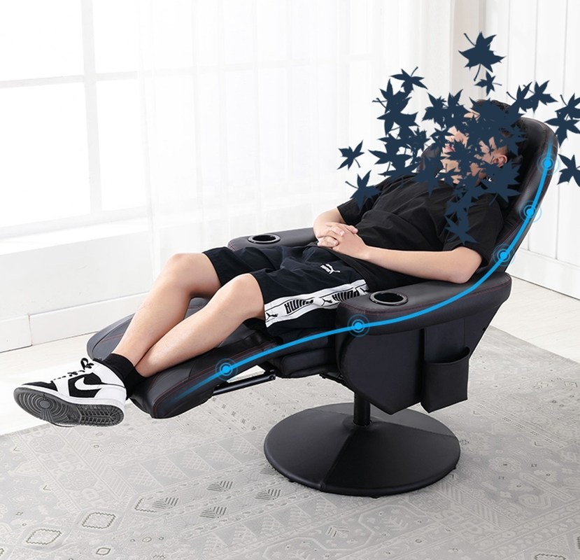 Iron Metal Japanese Design Lazy Boy Gamer Sofa Recliner Rocker with Swivel Gaming Chair