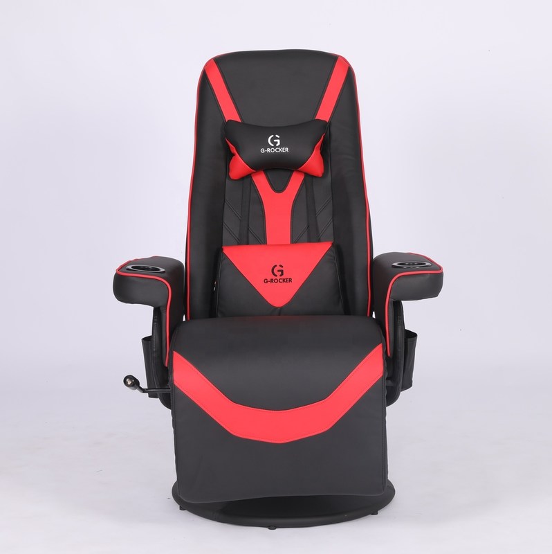 เก้าอี้สำนักงานเฉพาะรุ่น เก้าอี้เกมมิ่งสุดหรู พร้อมที่วางแก้วน้ำ สีชมพู สไตล์แข่งรถ หนัง